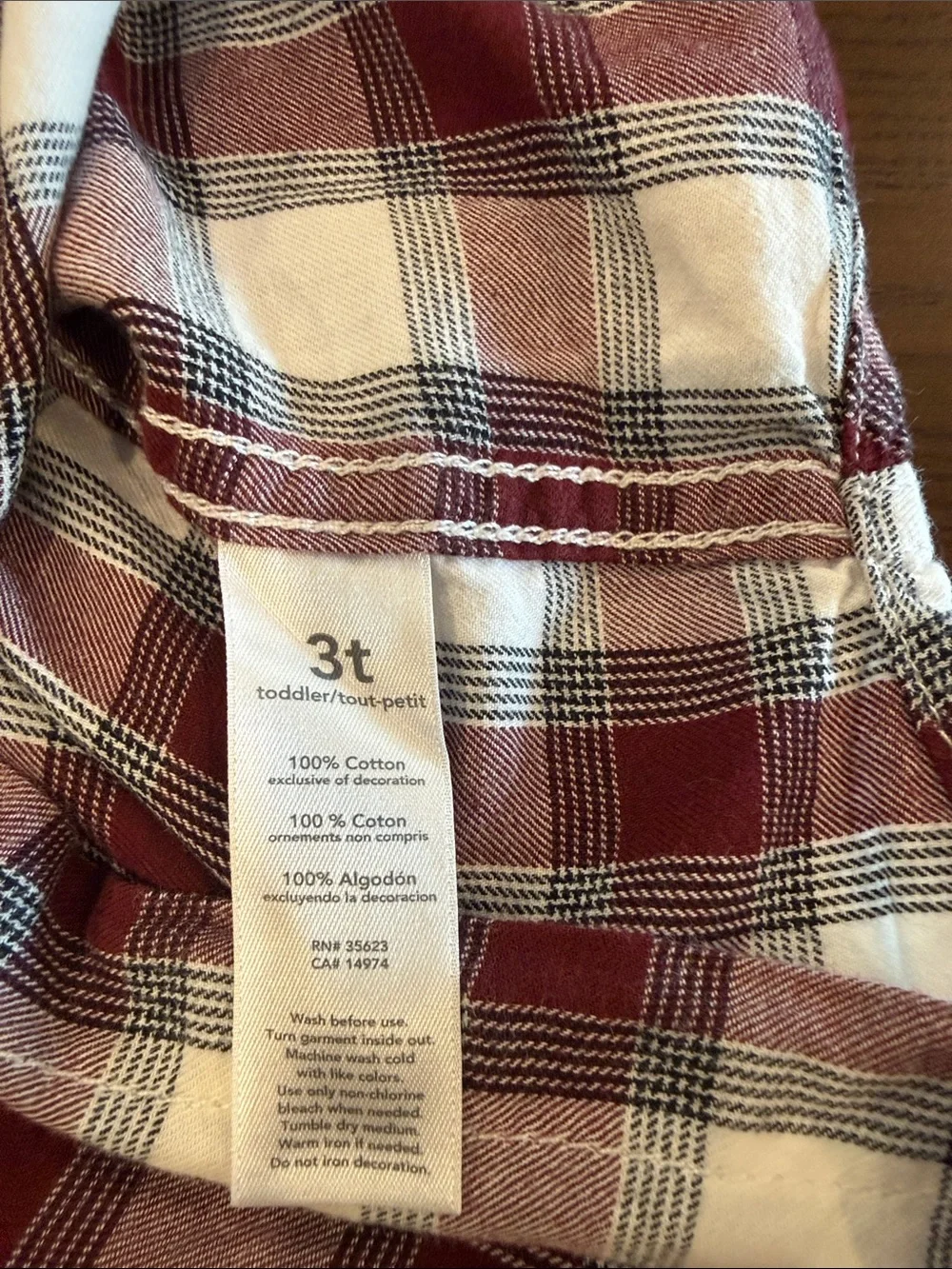 Carter's Red and White Plaid Button-Down Shirt